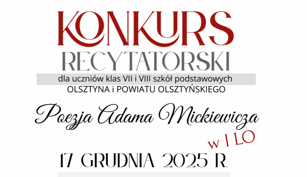 Konkurs Recytacji Poezji Adama Mickiewicza